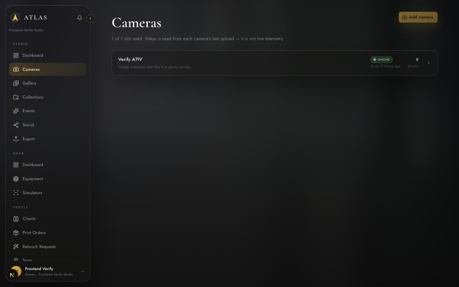 Atlas cameras screen showing connected bodies