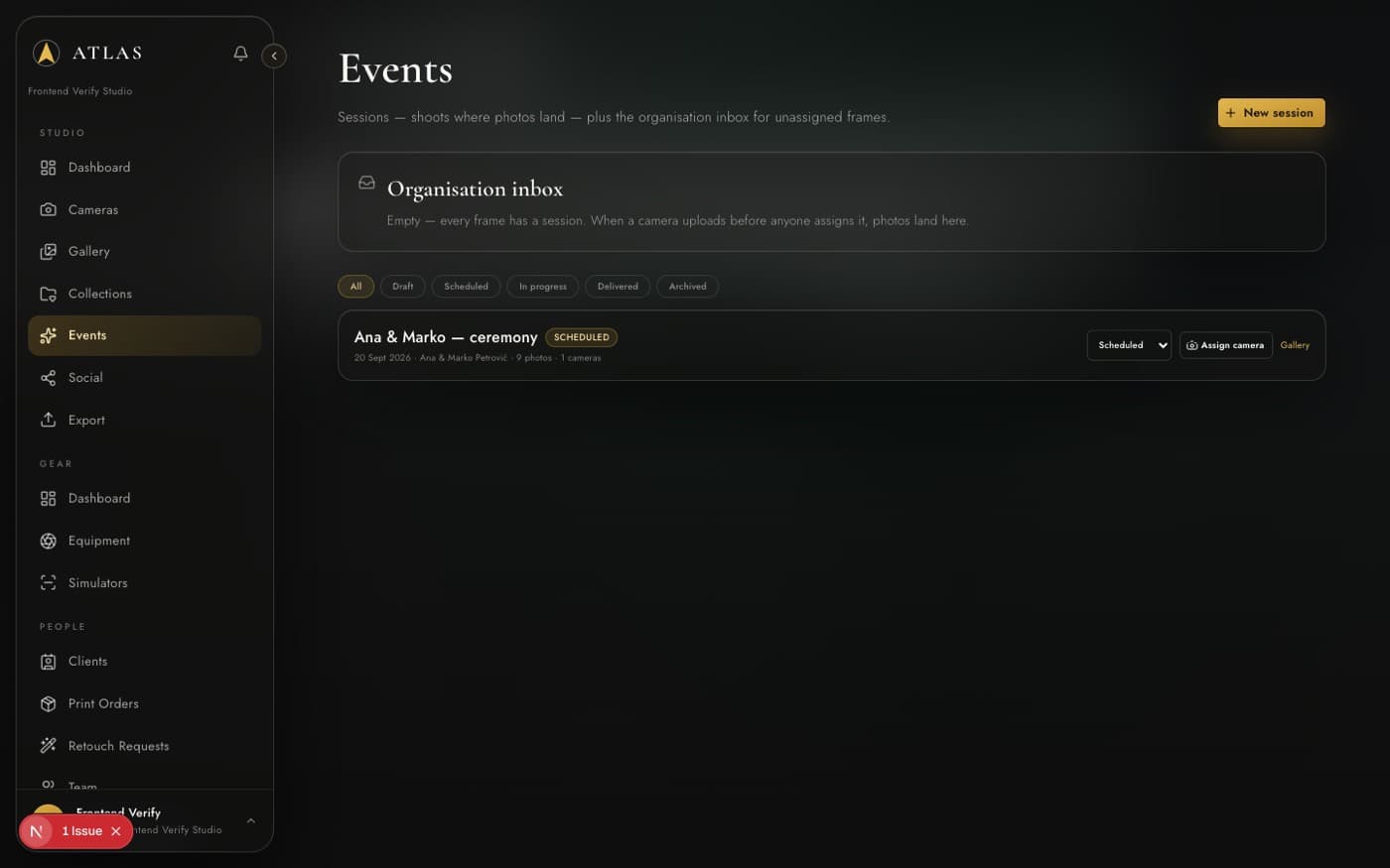 Atlas planning and events